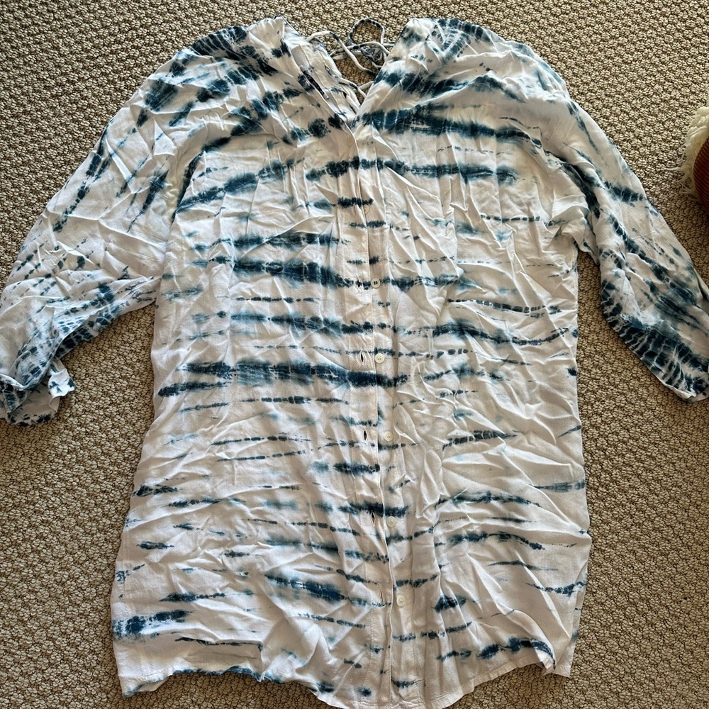 Rat & Boa Blue and White Tie-Dye Dress
